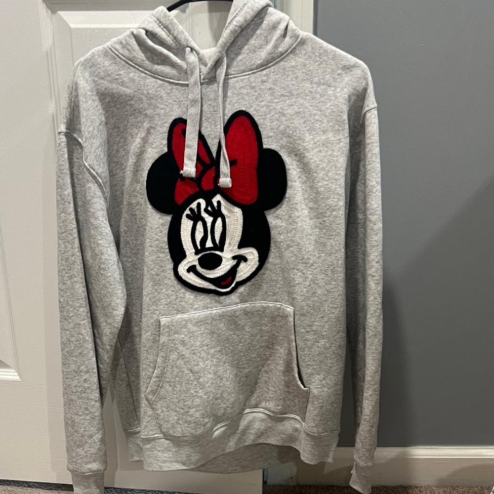 Disney Women's Gray Hoodie with Minnie Mouse Design